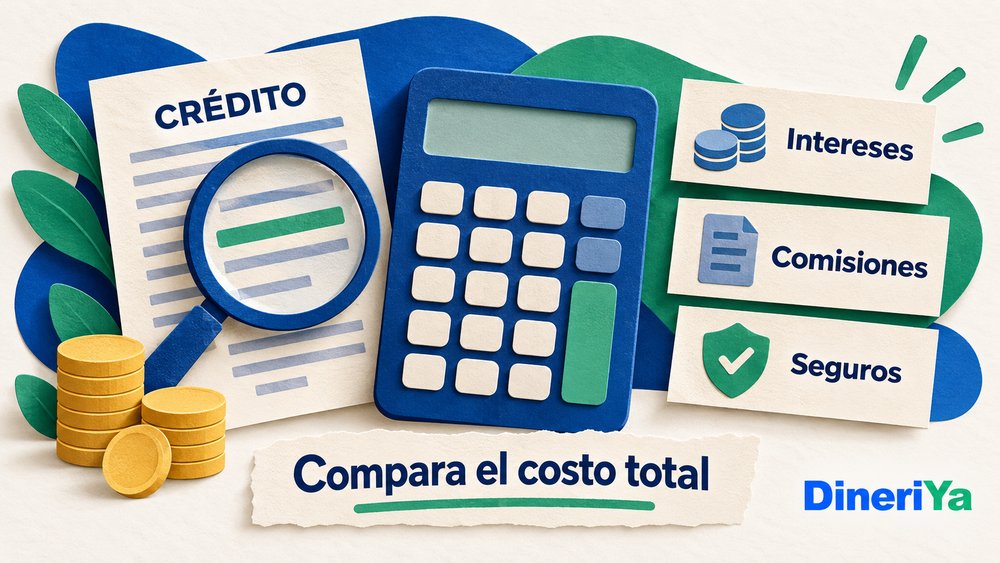 Intereses, comisiones y seguros al comparar el costo total de un crédito
