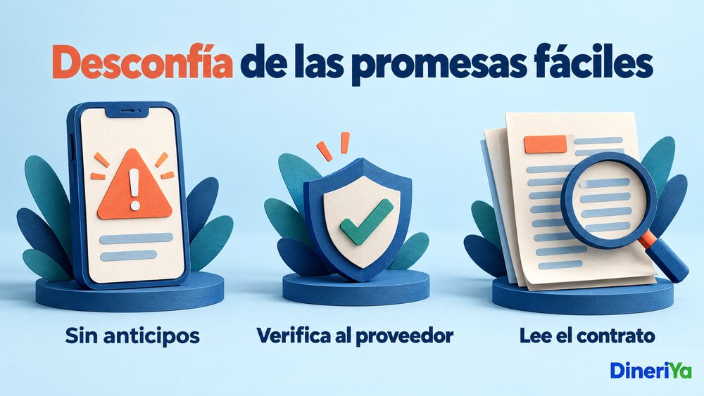Evitar anticipos, verificar al proveedor y leer el contrato