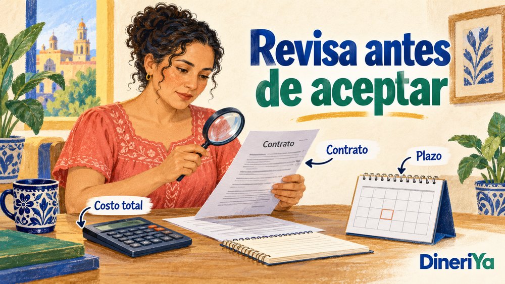 Revisar costo total, plazo y contrato antes de aceptar un préstamo